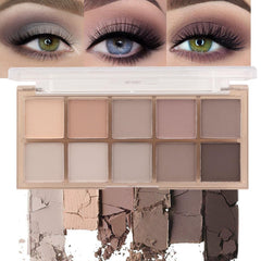 evpct paleta de sombras diez colores, acabado mate nude para un look diario