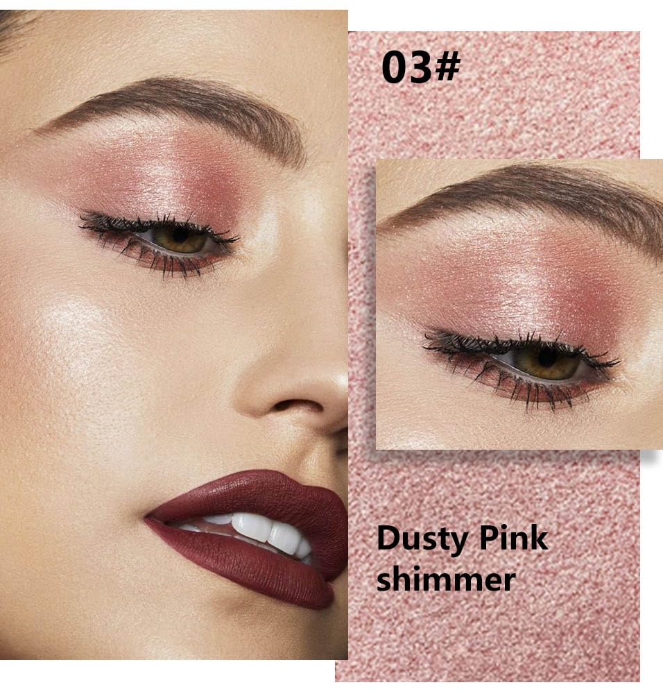 evpct Dusty Pink Champagne palette swatches show rich color payoff for bold looks.