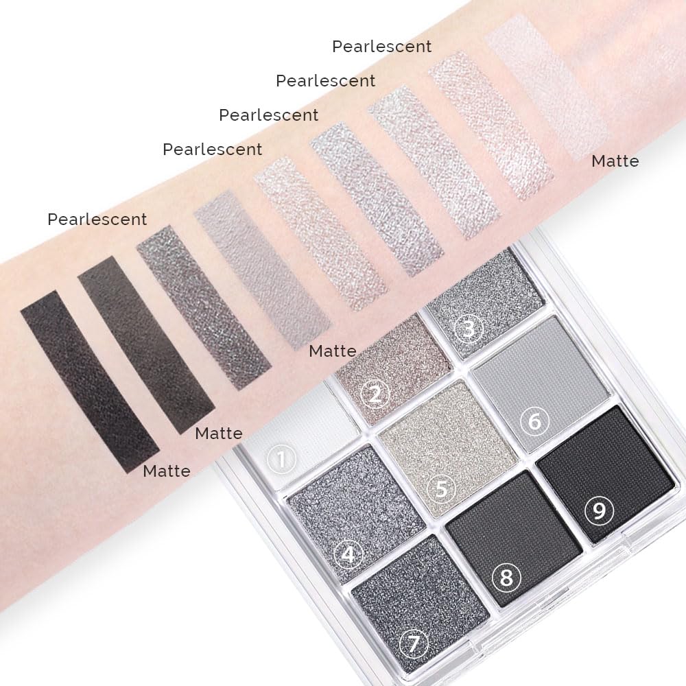 evpct compact nine-shade palette is ideal for on-the-go makeup.