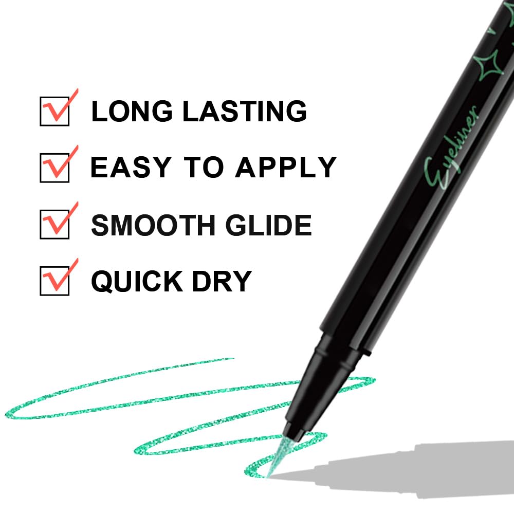 evpct glitter eyeliner on eye showing sparkling shine and focal point