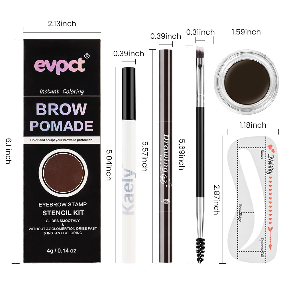 evpct kit cejas ebony presentacion: conjunto completo para definir y rellenar cejas