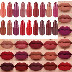 evpct labial cápsulas 18 colores en estuche transparente para viaje