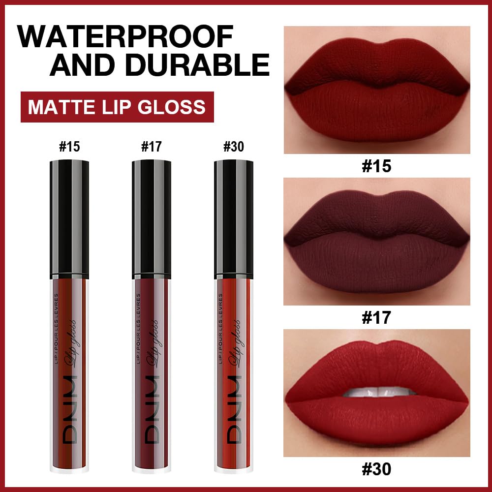 evpct muestras de labial líquido mate rojo vino profundo para elegir tono