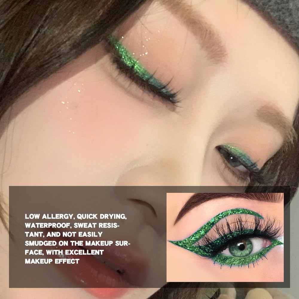 evpct metallic glitter eyeliner close-up showing shimmering finish that catches light
