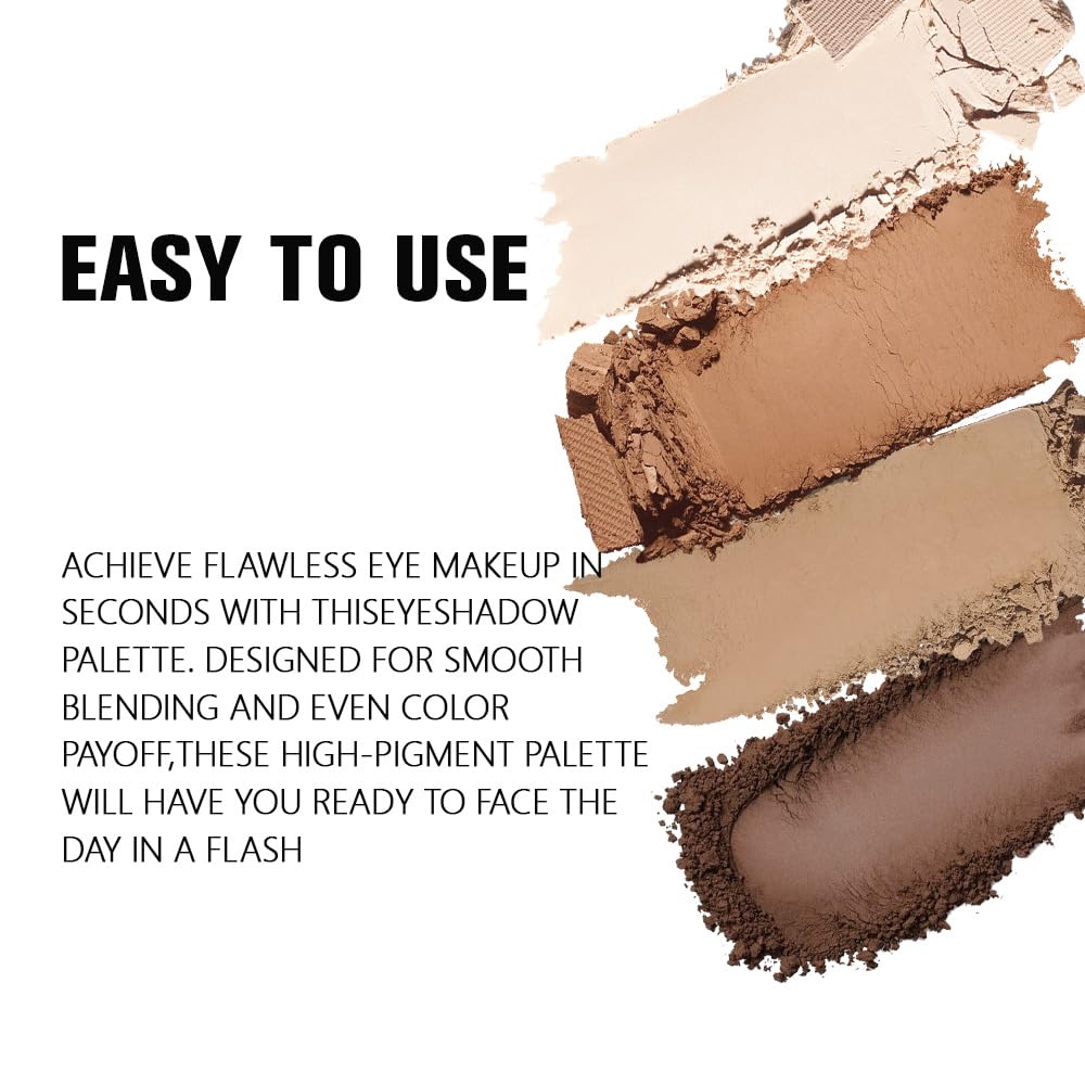 evpct Nude Brown Matte Quad close-up emphasizes the smooth texture and blendable pigments.