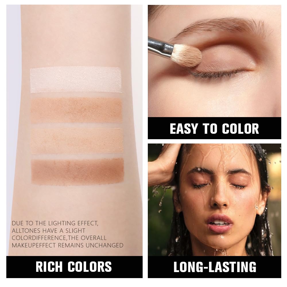 evpct Nude Brown Matte Quad compact profile demonstrates travel-friendly design for on-the-go touch-ups.
