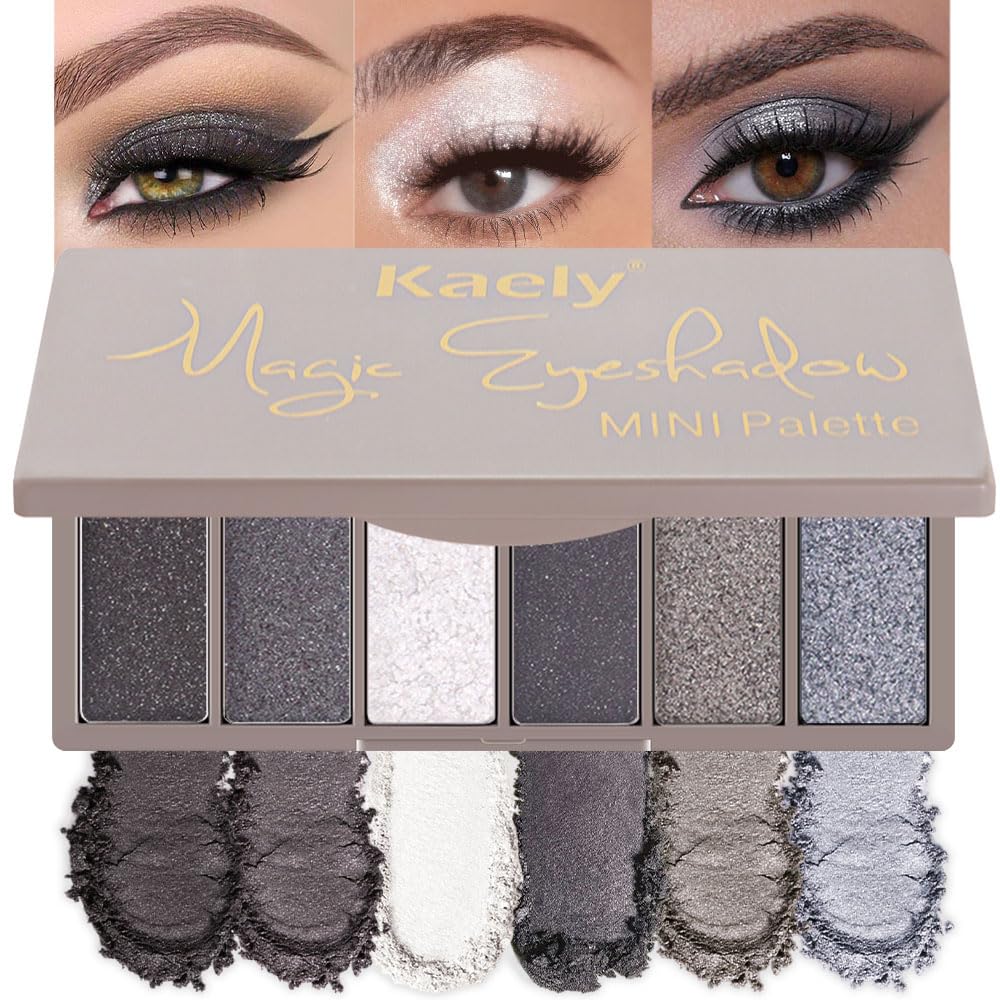 evpct paleta sombras gris ahumado, acabado elegante para looks diarios