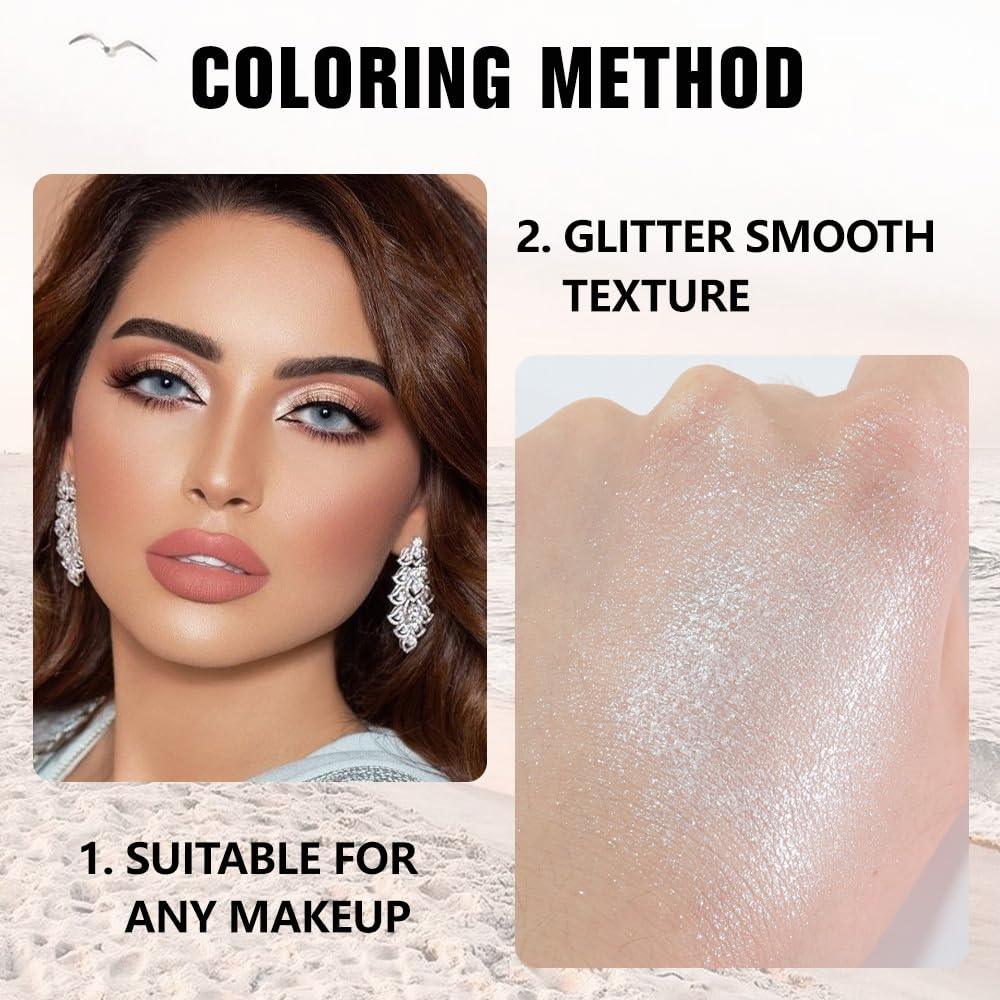 evpct Pear White Shimmer palette glides on smoothly for seamless blending