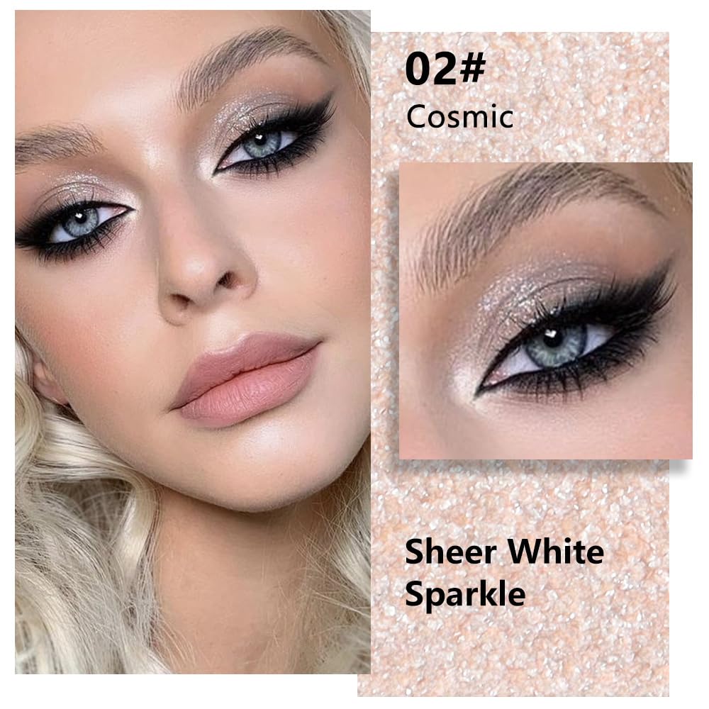 evpct Pear White Shimmer palette swatches reveal rich pigment for bold, eye-catching looks