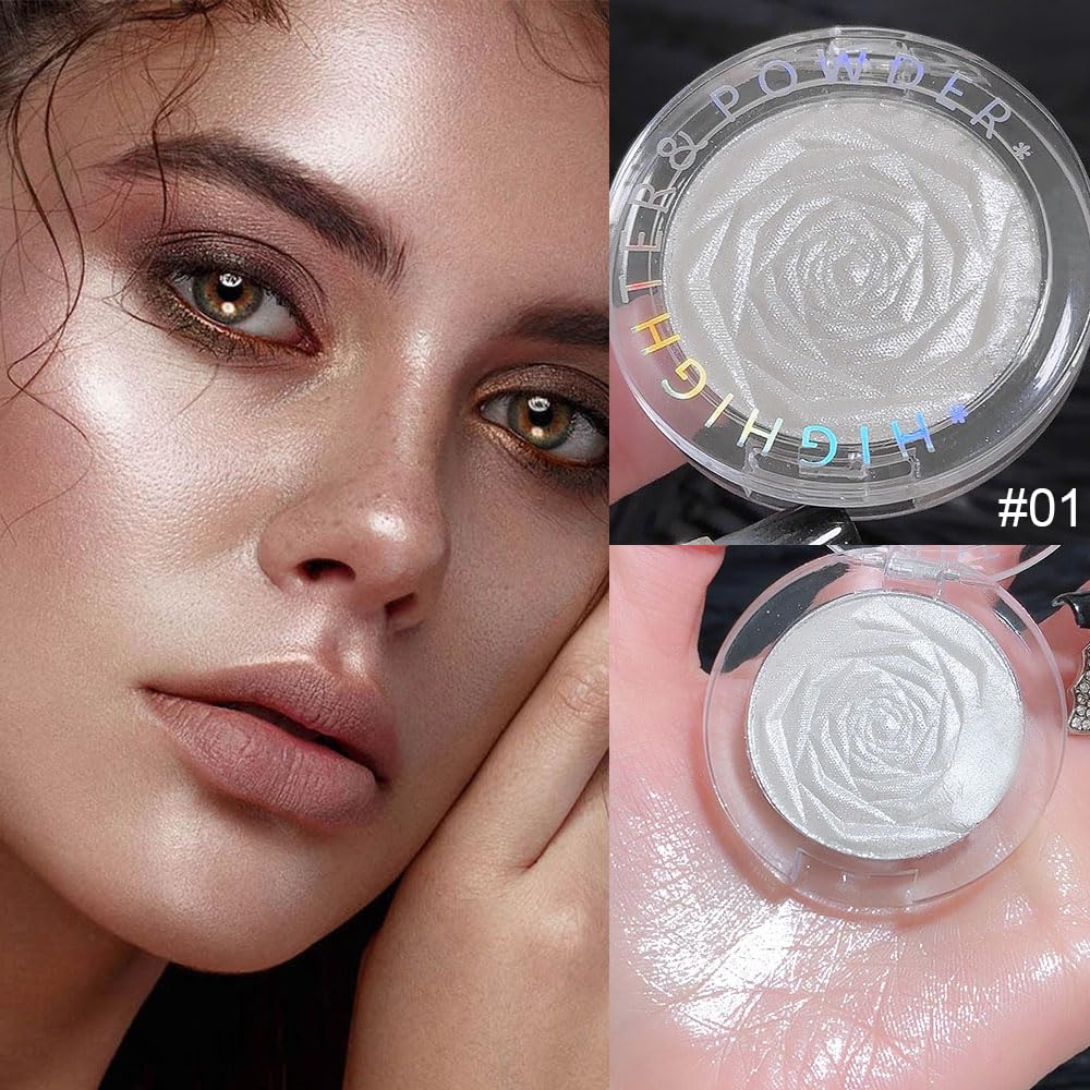 evpct Pearl White Silver Highlighter inner corner for brightened eyes.