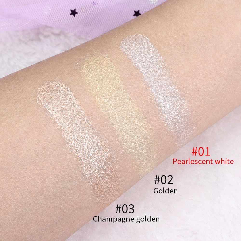 evpct Pearl White Silver Highlighter on shoulders for body glow.