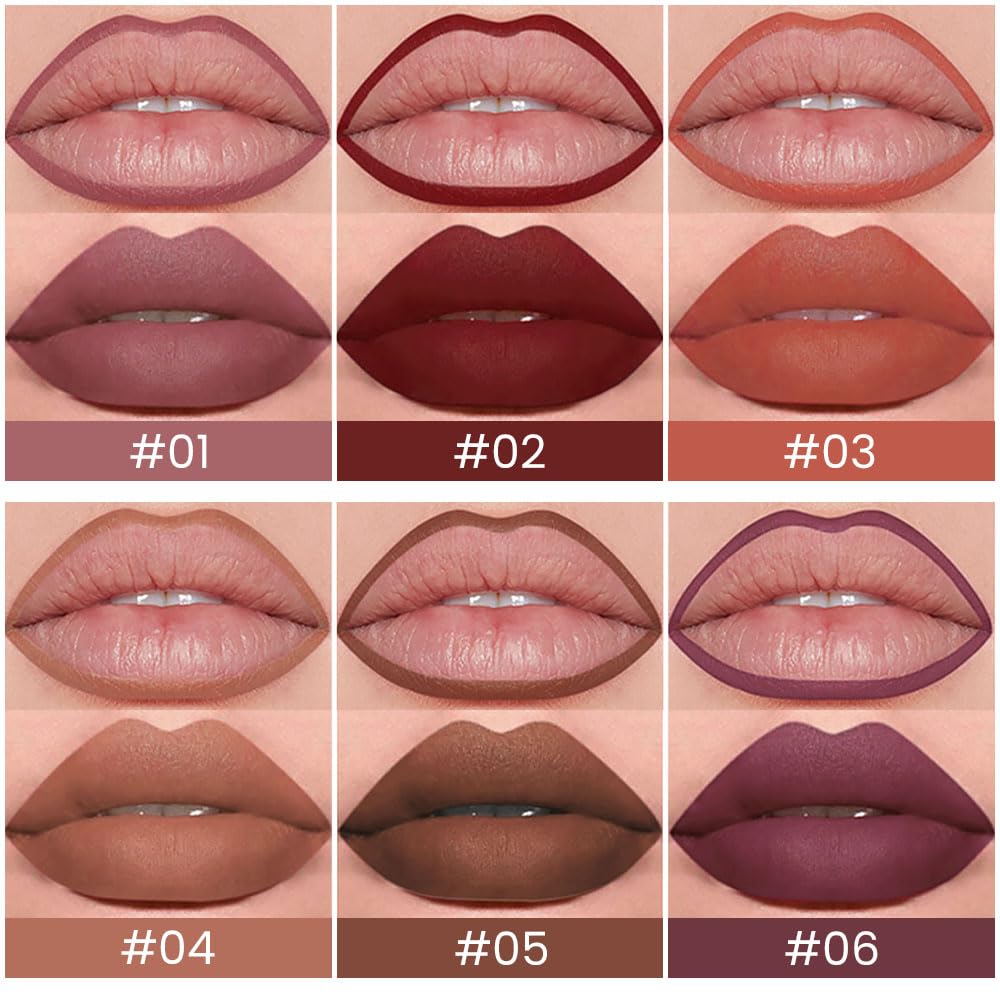 evpct precision-tip lip liner ensures smooth glide without tugging for clean definition.