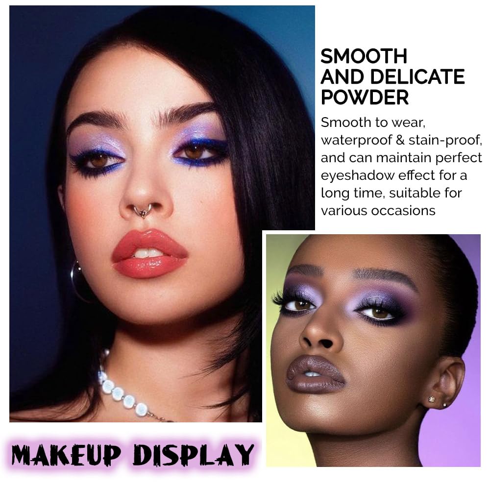 evpct purple matte and metallic shades in close-up emphasize texture and blendability.