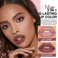 evpct red brown liquid lipstick stain bullet for full-coverage color.