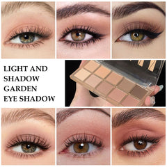 Sombras evpct; tonos rosa-piel en acabado mate para uso diario.