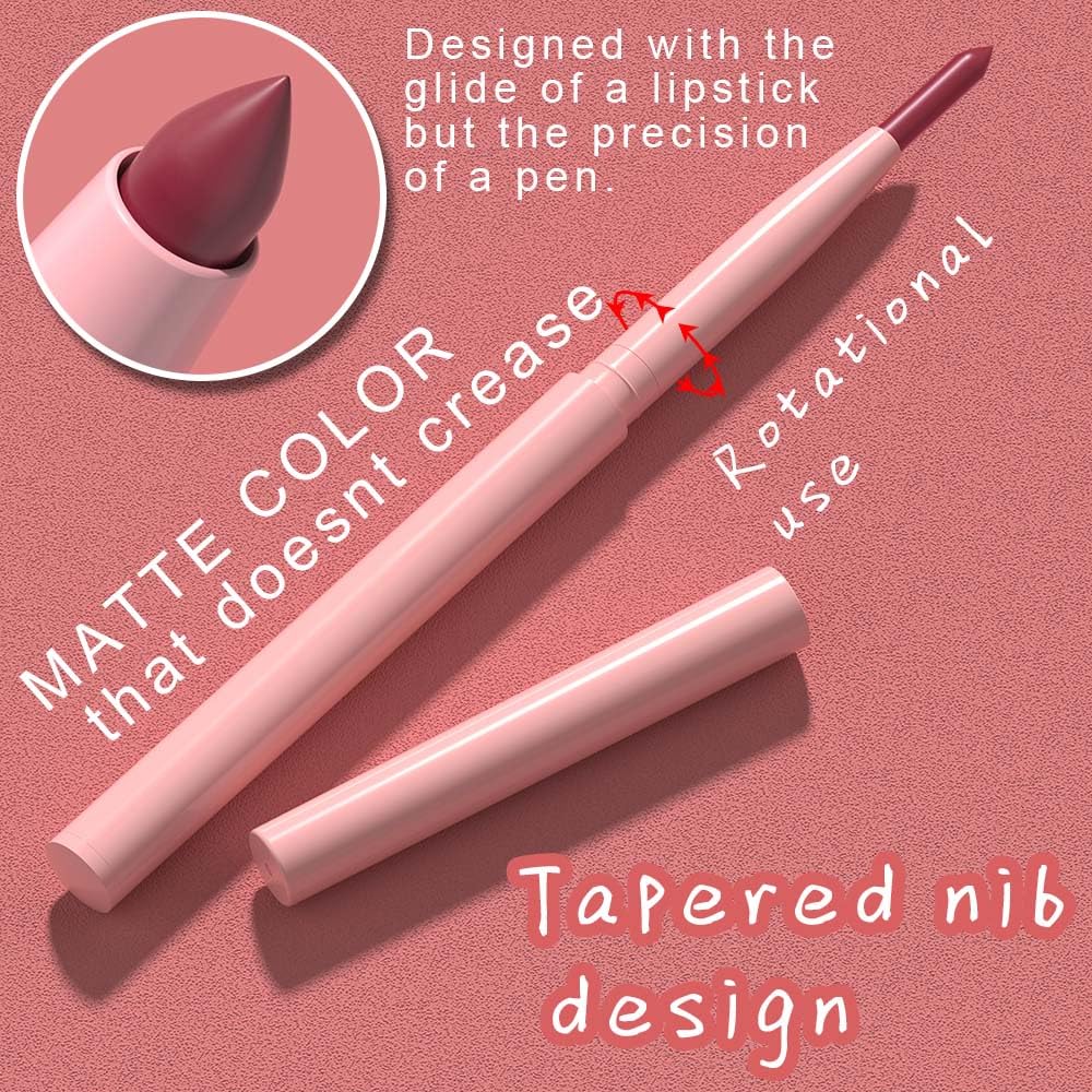 evpct waterproof lip liners keep color intact through daily activities and weather.