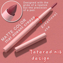 evpct waterproof lip liners keep color intact through daily activities and weather.