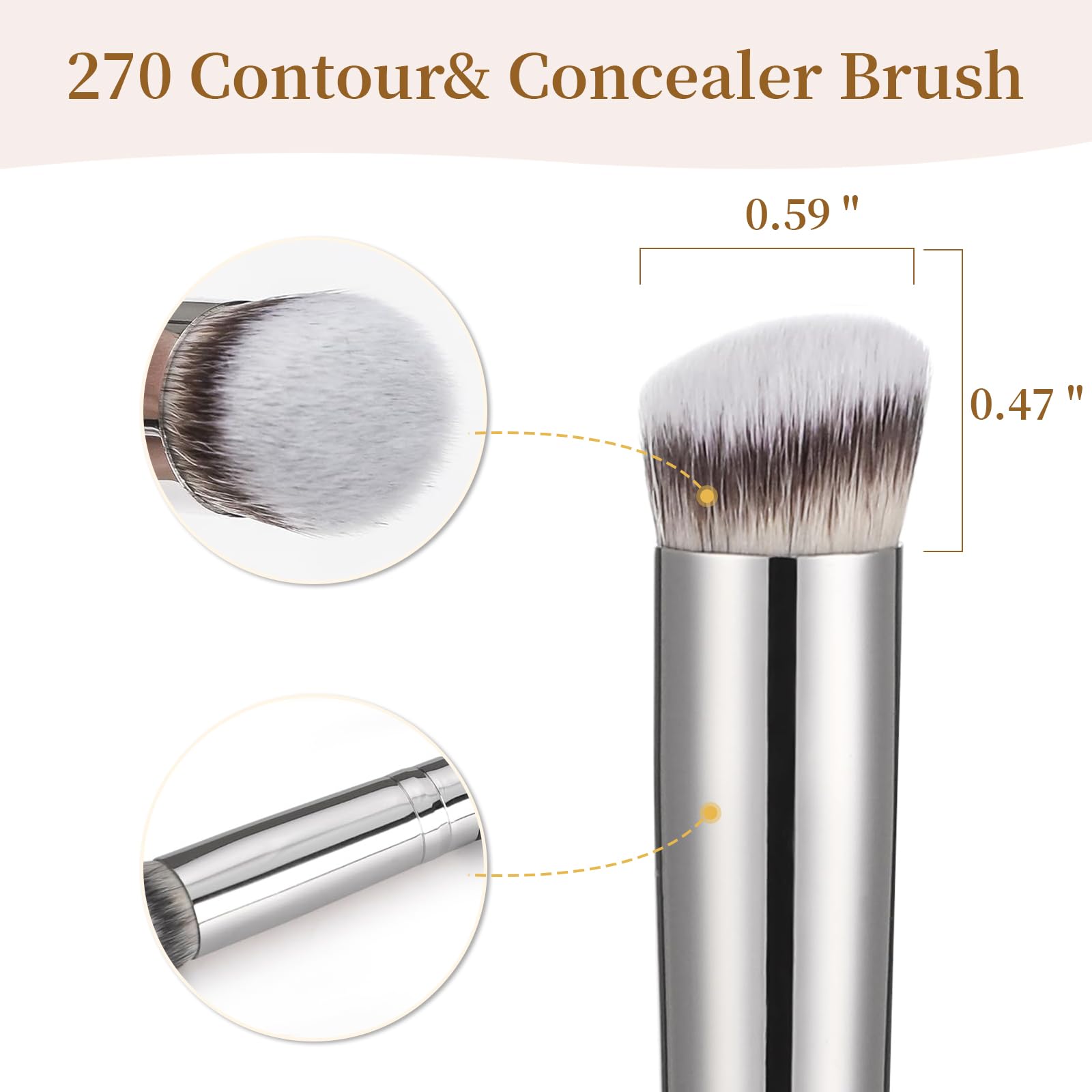 EVRCHGIEA nose and cheek contour brush enhances precise feature definition.