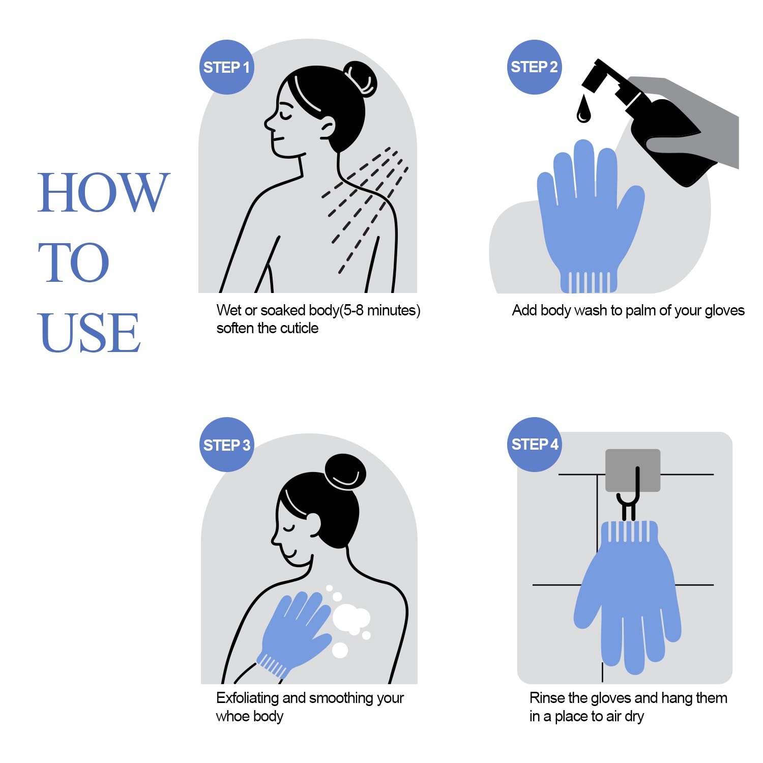 Evridwear exfoliating glove close-up texture highlights soft, effective scrubbing action.