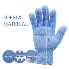 Evridwear exfoliating glove dual texture side view shows adaptable grip for all skin types.