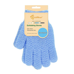 Evridwear exfoliating glove dual texture top view for gentle body exfoliation.