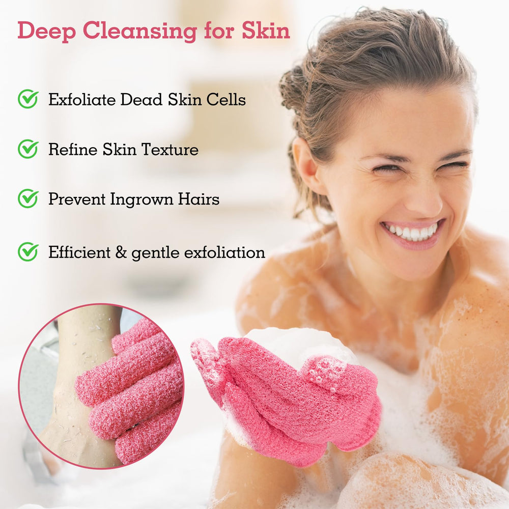 Evridwear exfoliating glove hanging loop for easy air drying.
