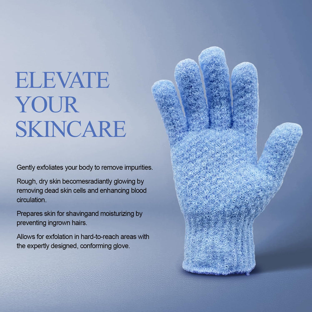 Evridwear exfoliating glove hanging loop shown for easy air drying.