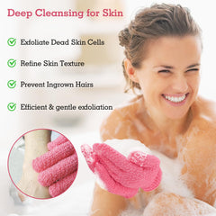 Evridwear exfoliating glove hanging loop for easy air drying.