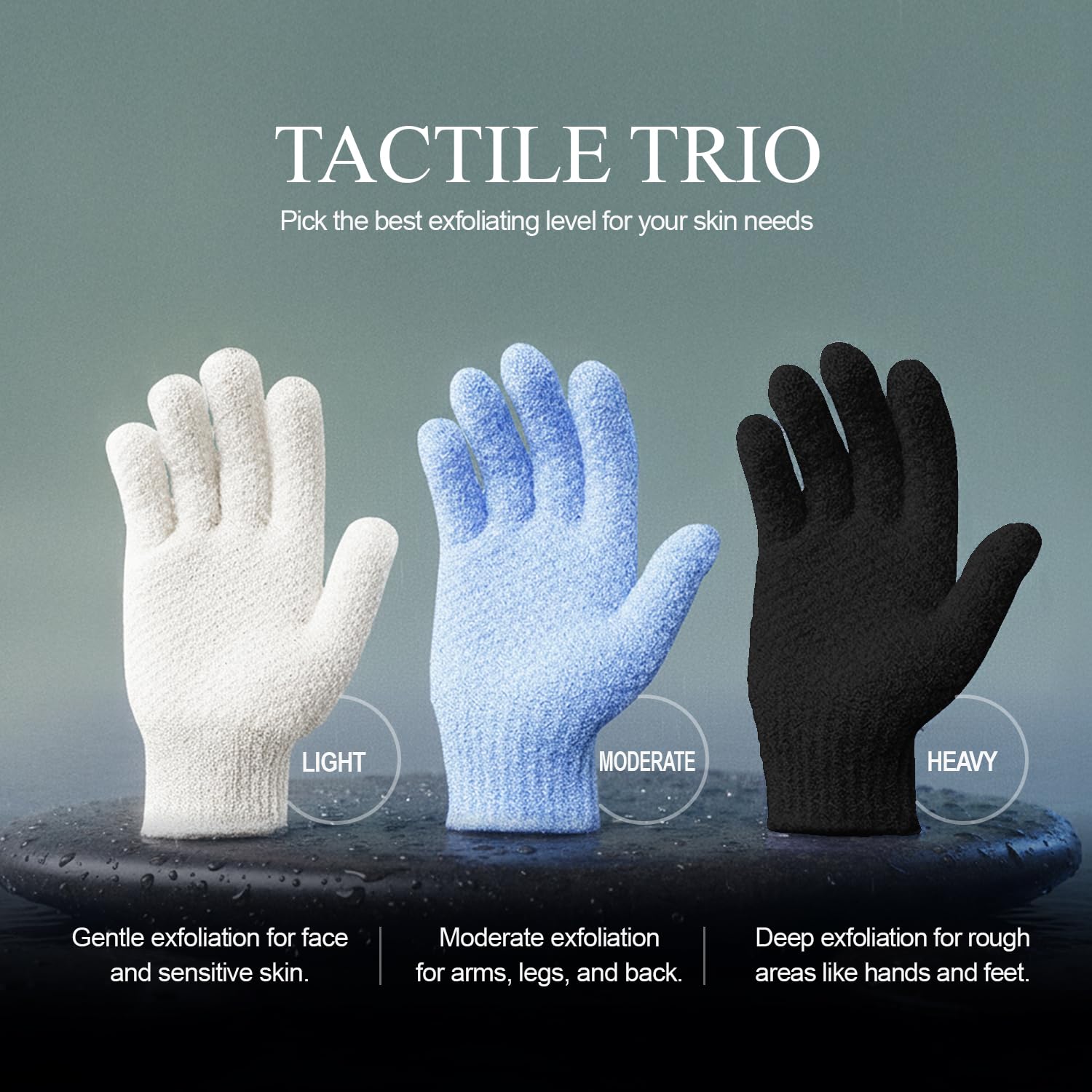 Evridwear guantes para cuello y hombros con exfoliacion localizada