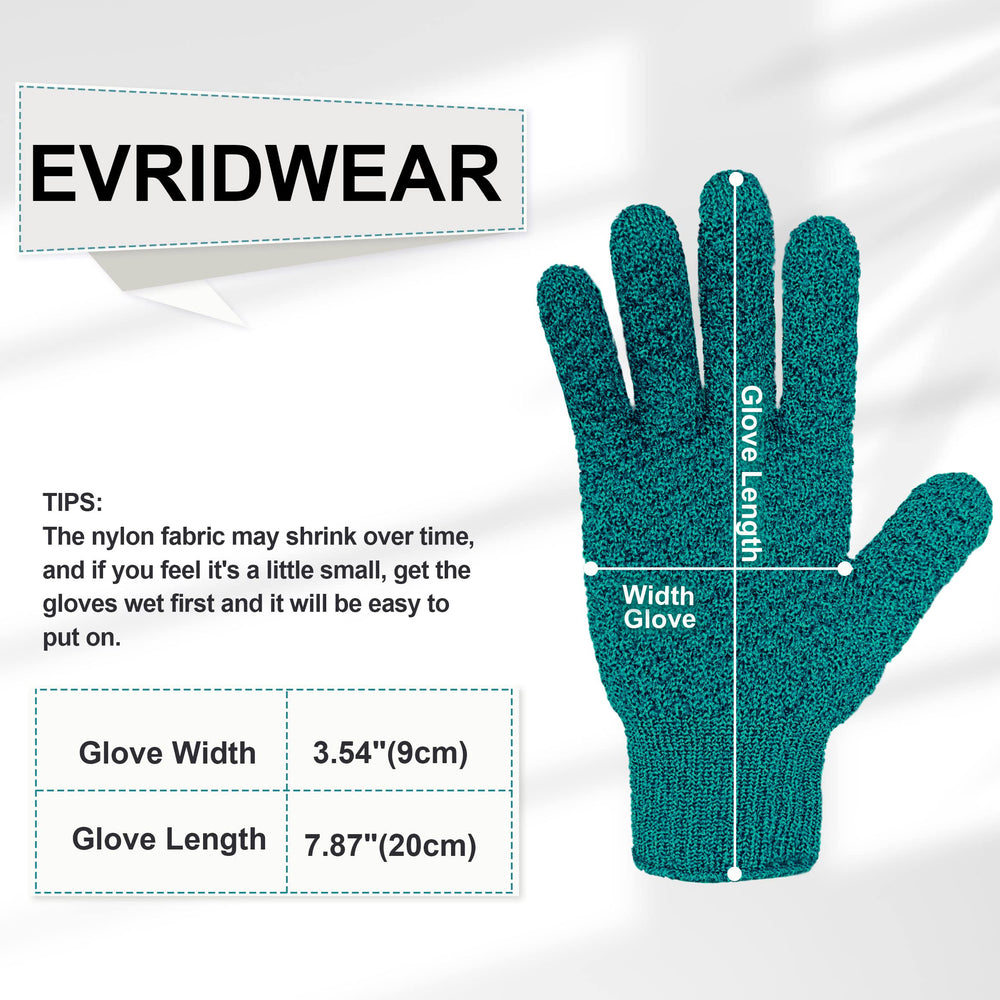 Evridwear: textura dual en guantes exfoliantes para pieles adaptables y suaves.