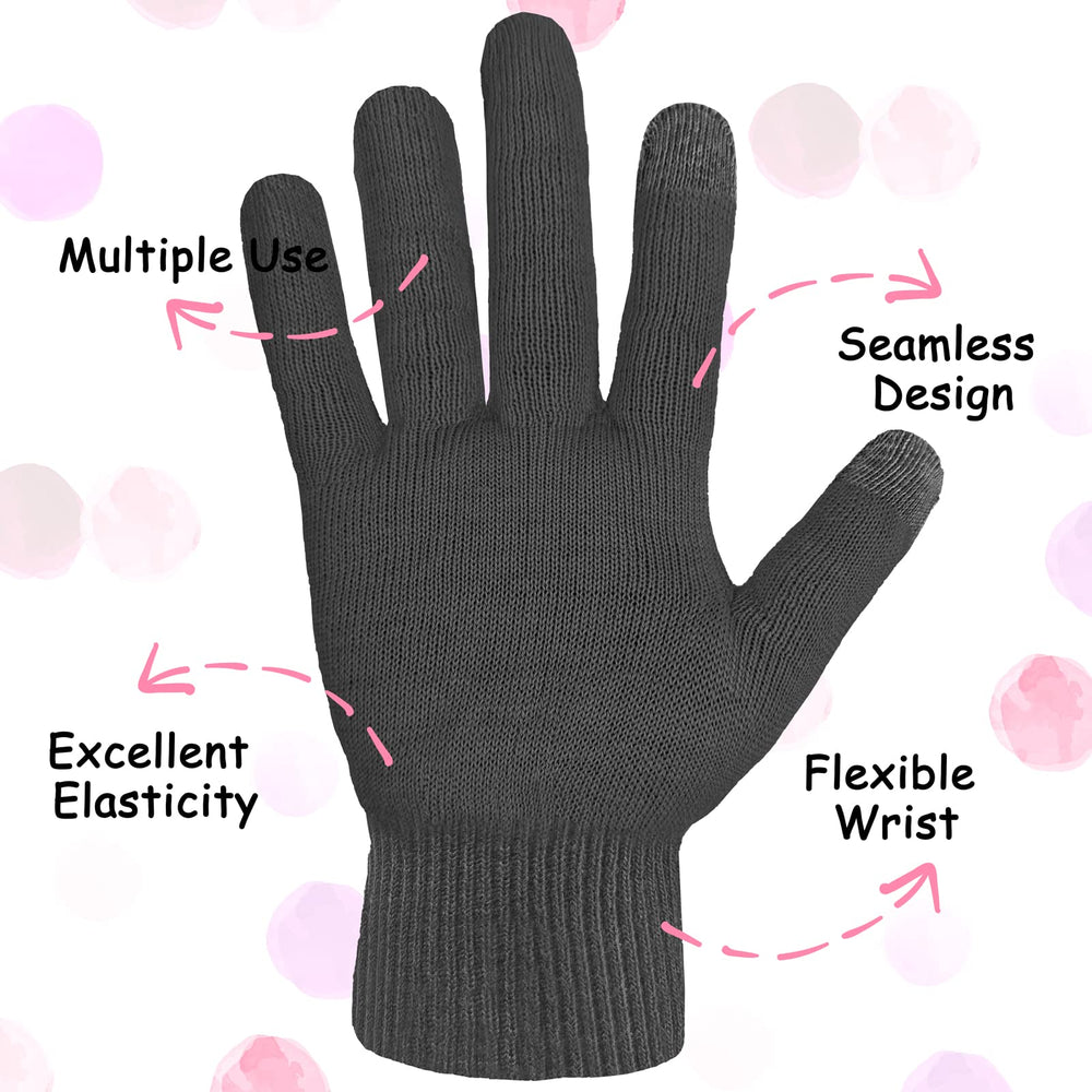 Evridwear guantes táctiles, uso en pantalla durante tratamiento nocturno.