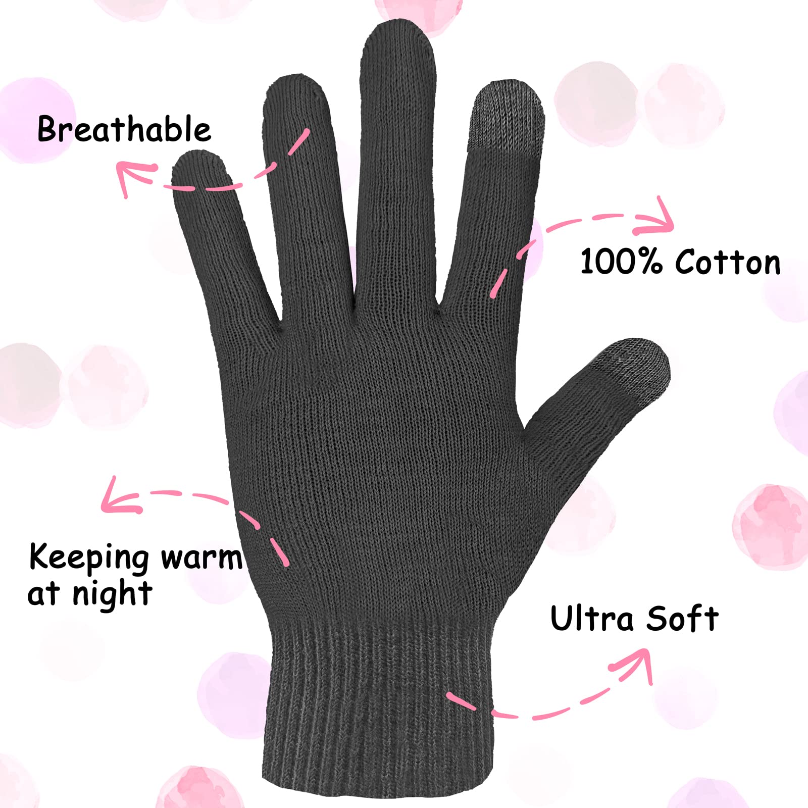 Textura suave Evridwear, guantes de algodón para eczema en niños.