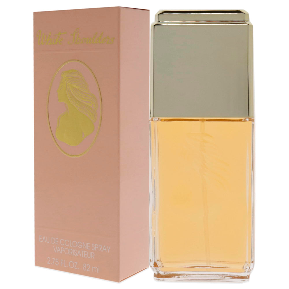 Evyan White Shoulders cap opened, releasing the soft, signature aroma.