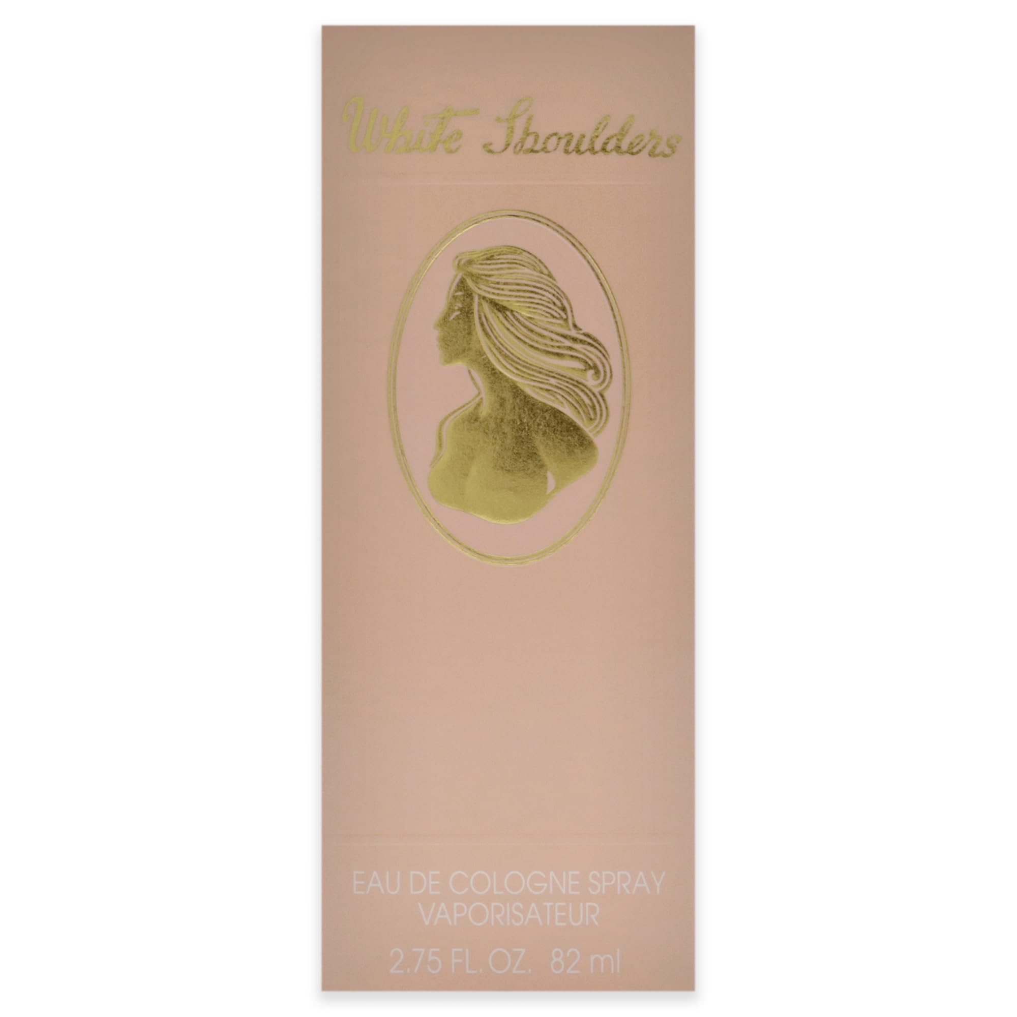 Evyan White Shoulders label closeup, classic US fragrance for everyday use.