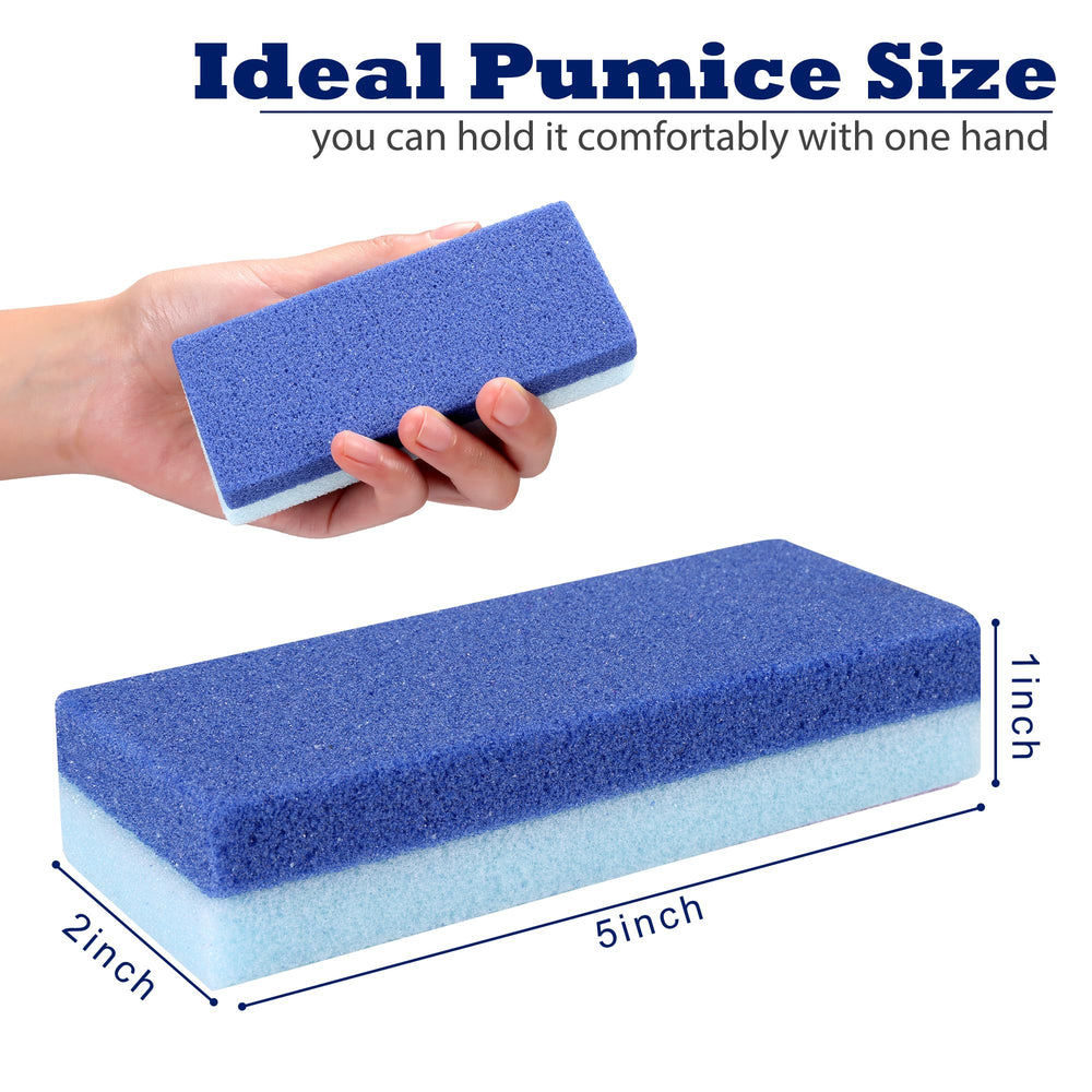 EWAGOA 6-pack foot pumice stone blue back view for thorough exfoliation