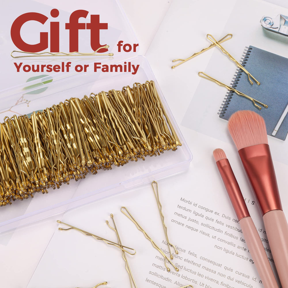 EWAGOA blonde bobby pins closeup shows durable metal finish for secure grip
