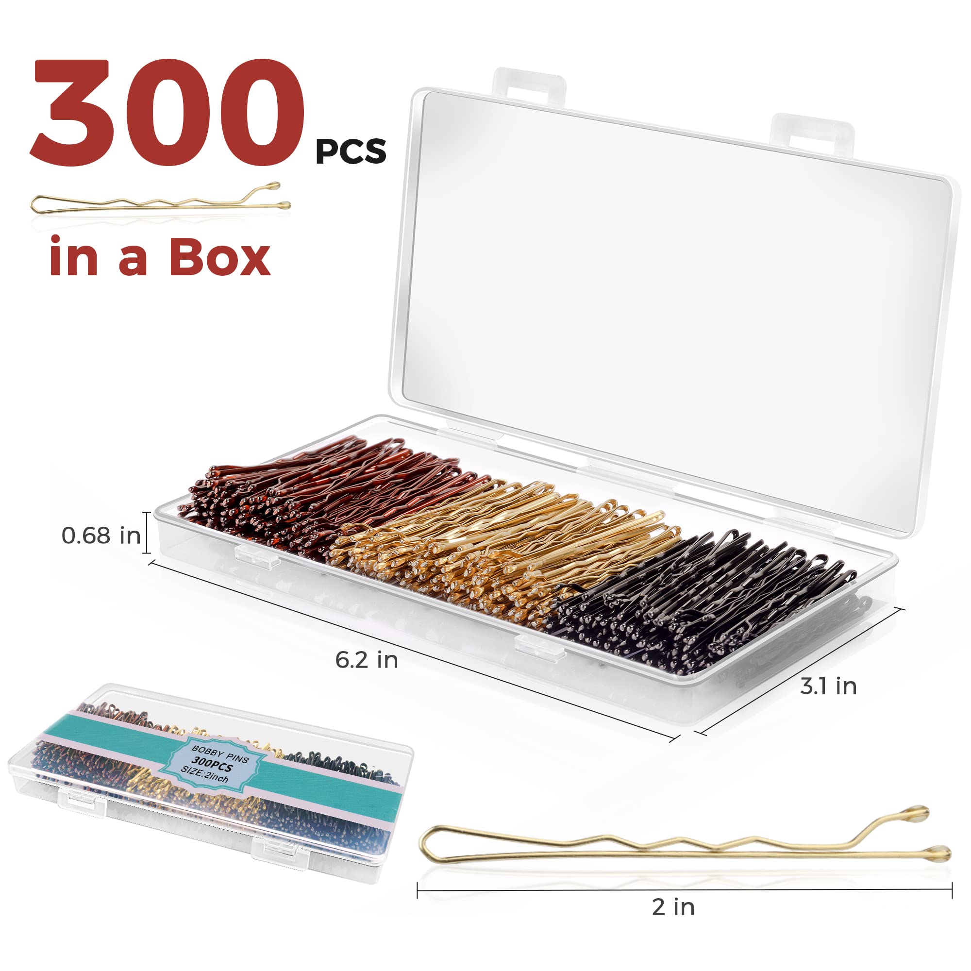 EWAGOA bobby pins in black, brown, and gold ready for secure styling.