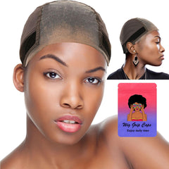 EWAIDI lace wig grip cap front view shows secure fit and natural part.