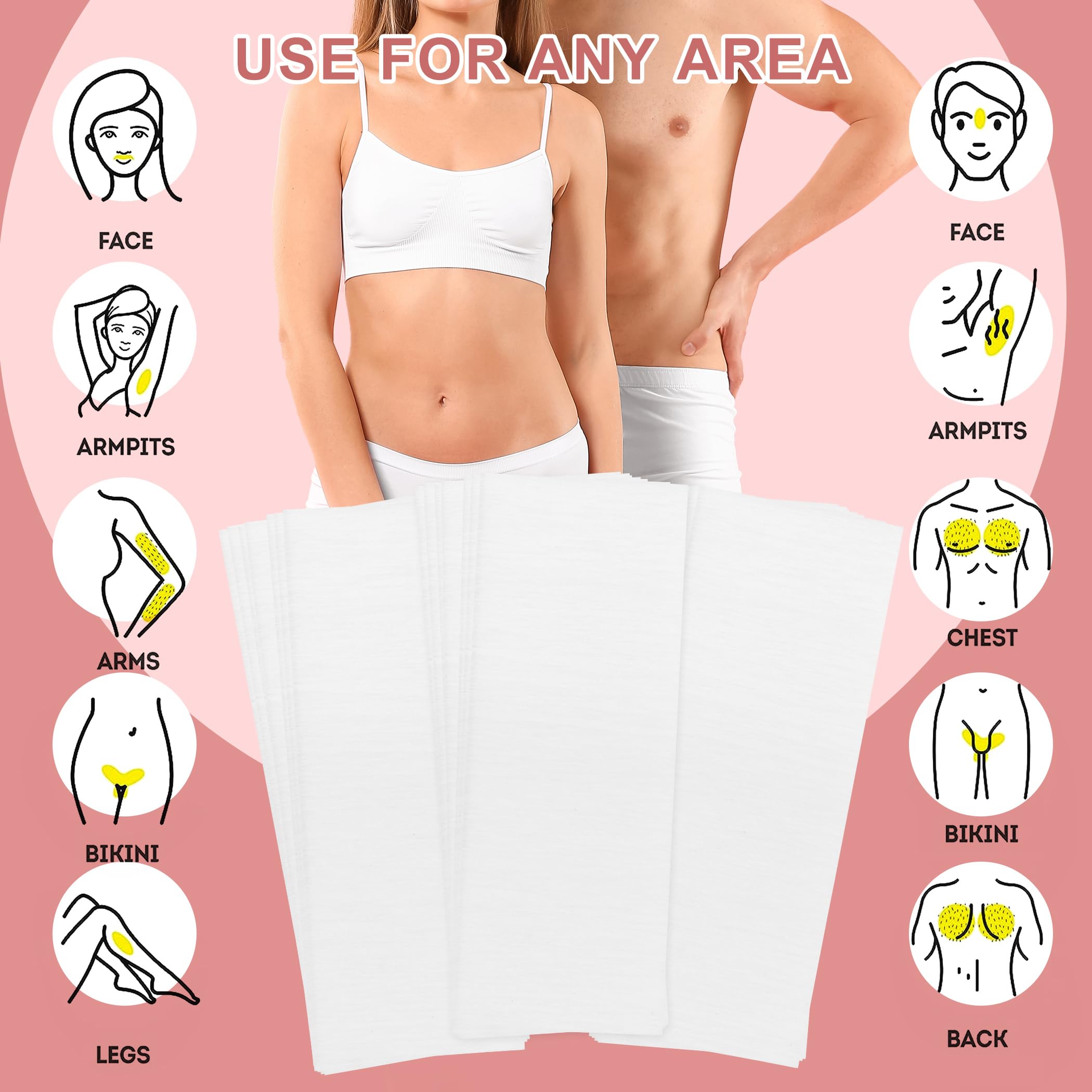 EWVVSS body and facial waxing strips versatile for legs arms bikini
