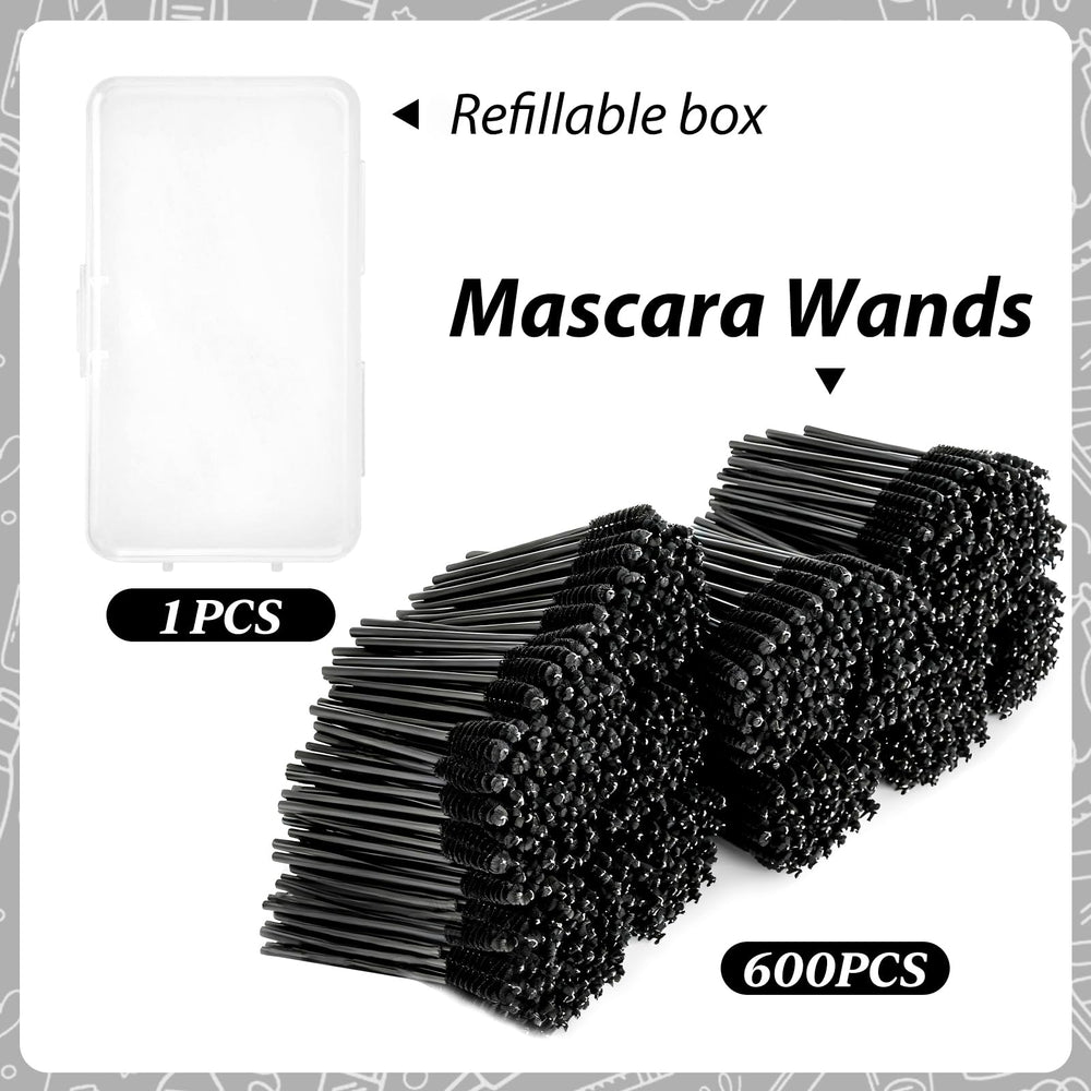 EWVVSS disposable eyelash brush with container spoolies for hygienic salon kits.