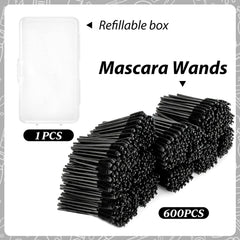 EWVVSS disposable eyelash brush with container spoolies for hygienic salon kits.