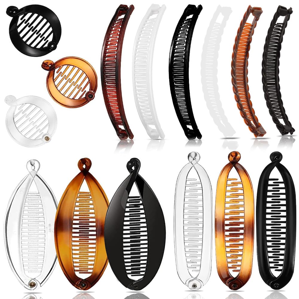 Exacoo banana clip with double comb design for secure all-day grip.