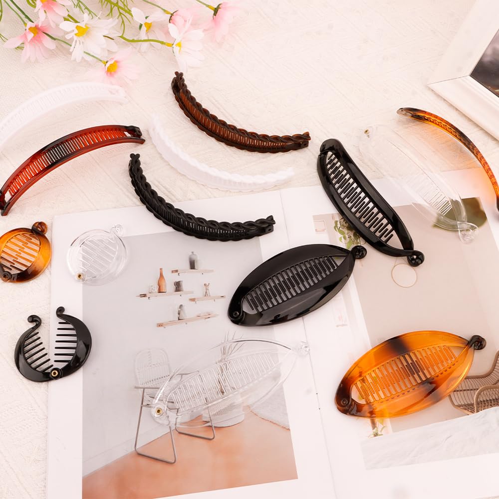 Exacoo banana clip in hair demonstrates easy styling and secure grip.