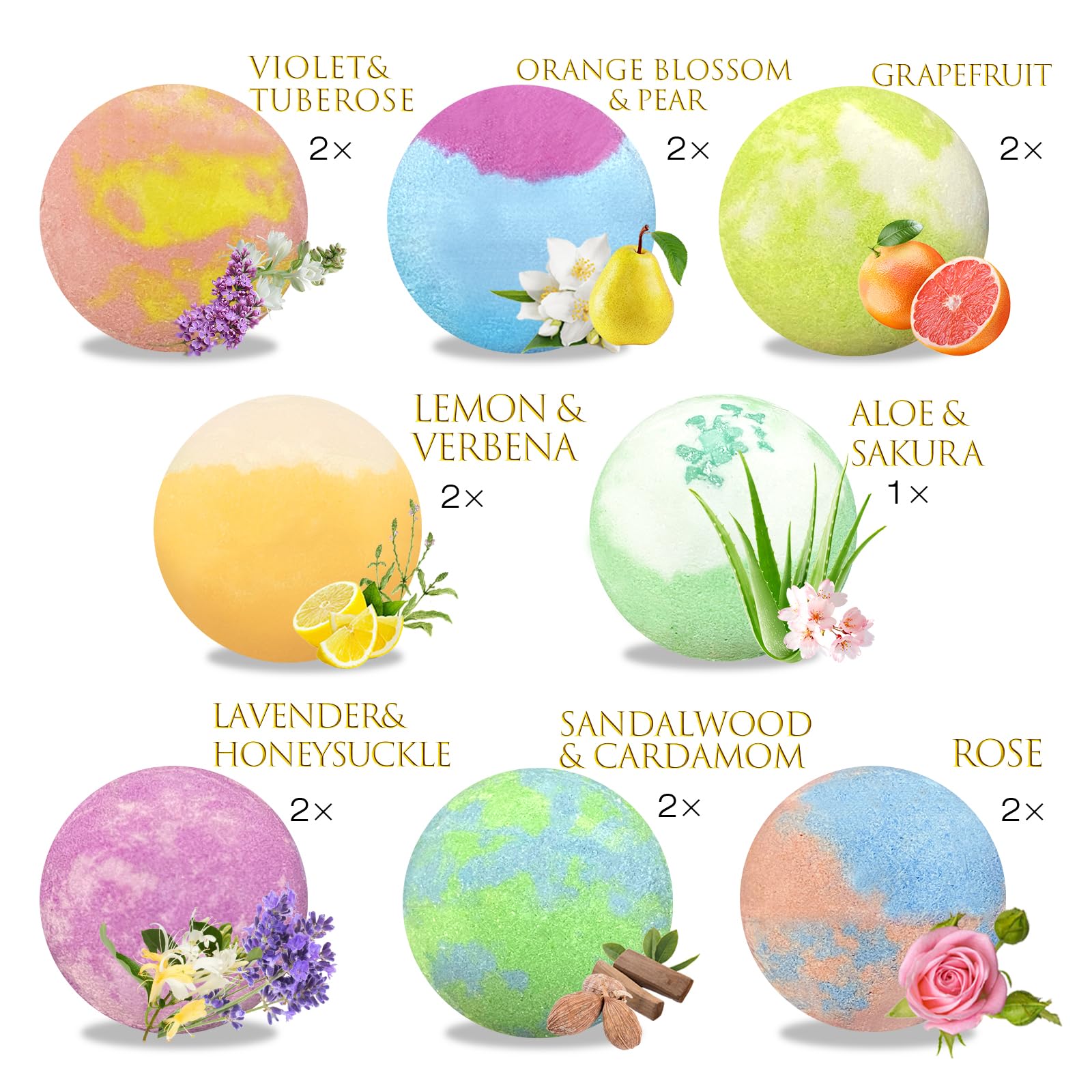 Excalla bombas-de-bano-envase-individual: elige aroma fácilmente para un baño personalizado.