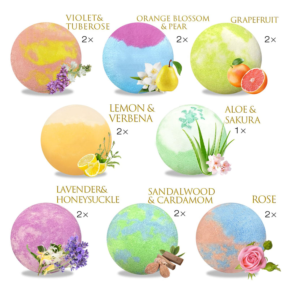Excalla bombas-de-bano-envase-individual: elige aroma fácilmente para un baño personalizado.