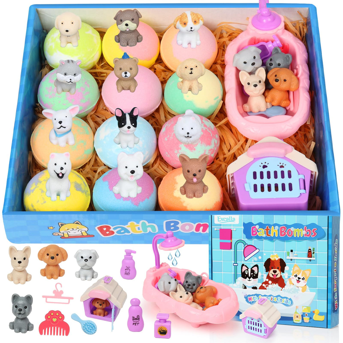 Excalla kids bath bombs with toy inside spark a surprise during bath time.