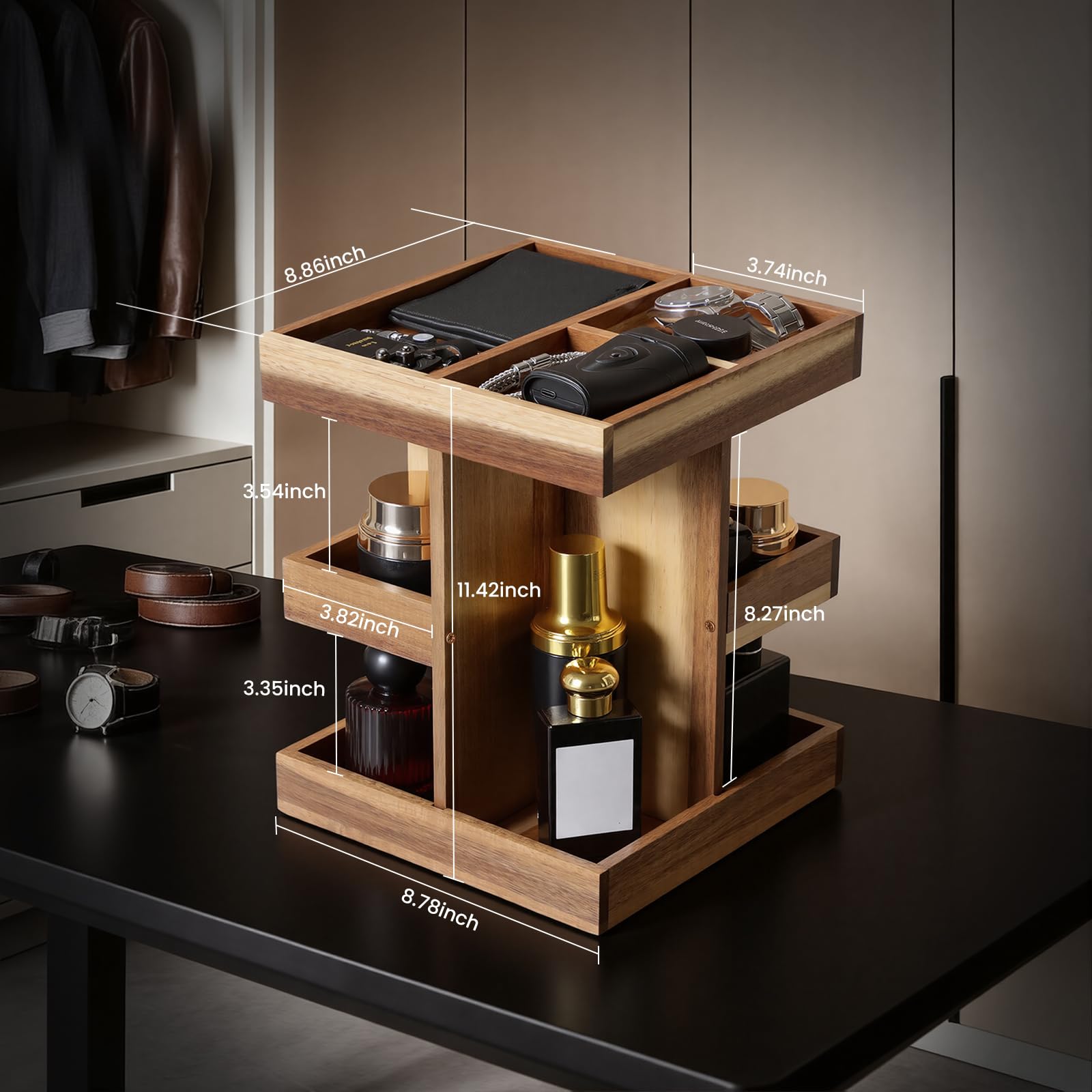EXIN DECHEN 3-Tier design displays fragrance collection in neat layers.