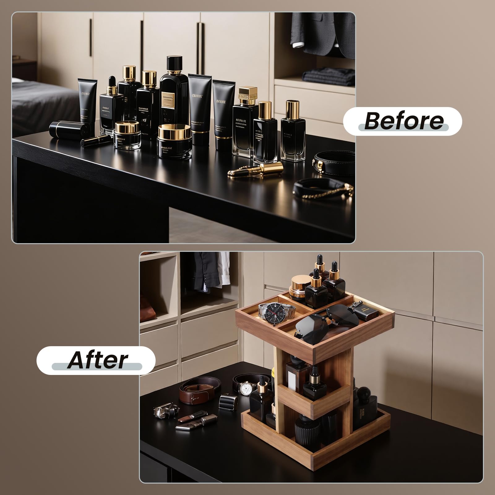 EXIN DECHEN Compartments show nine slots across three levels for scent organization.