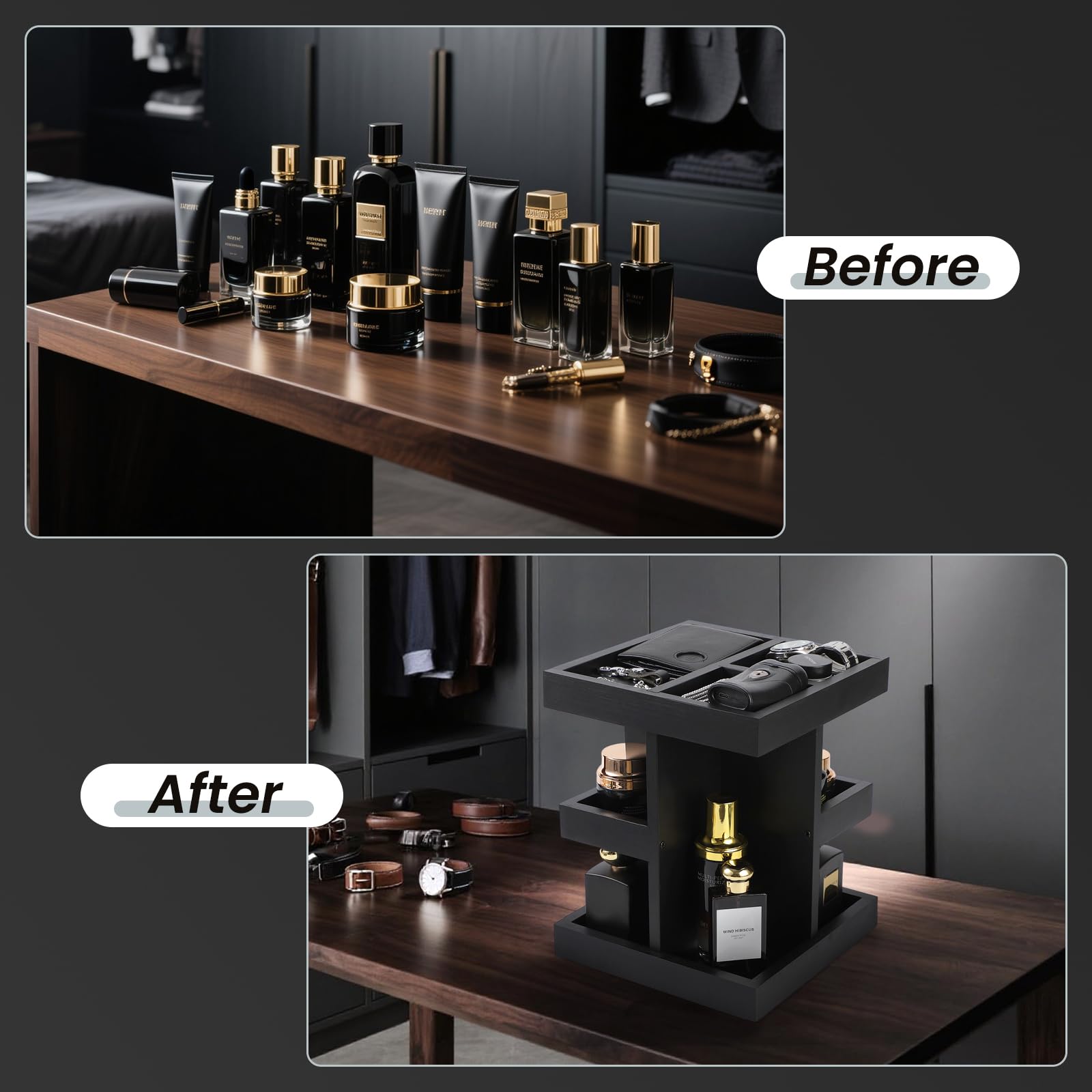 EXIN DECHEN Countertop display keeps essentials like watches and keys organized