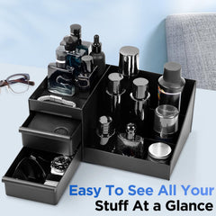 EXIN DECHEN organized display holds lotions and makeup for daily routines